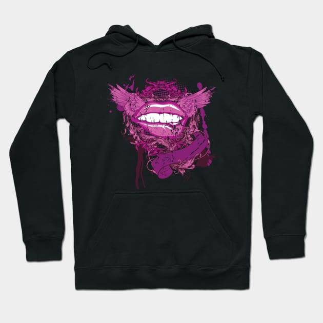 Hot Violet Lips Hoodie by positivedesigners